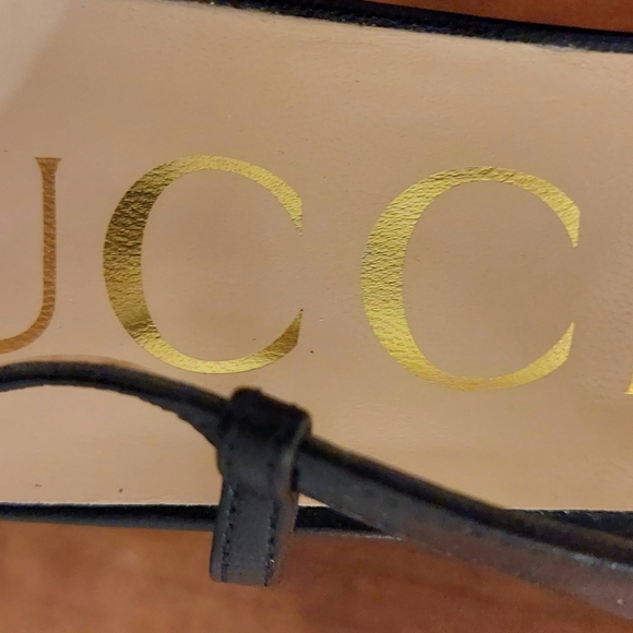 GUCCI Black Midheel Slingback Leather Pumps w/ Block Heels Horsebit Size 40 / 10 - Picture 5 of 8